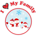 Семья снеговиков и надпись I love My Family